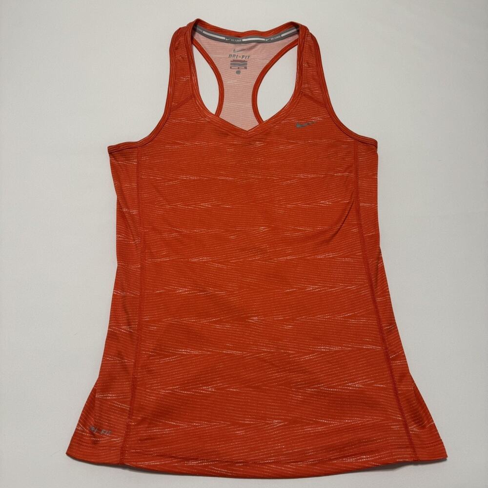 Nike Tank Top Womens Small Red Dri-FIT Racerback Activewear Workout Sports Gym